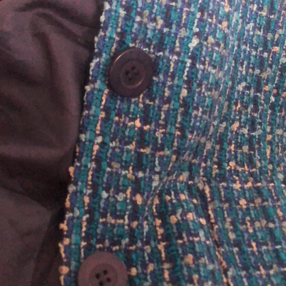 Vintage Women's Turquoise Blue Tweed Eclectic Grandpa Jacket size 8 - Picture 6 of 10